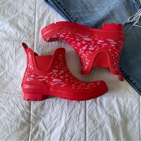 Joules Red Women Ankle Rain Boots Size‎ 7 - Picture 2 of 7